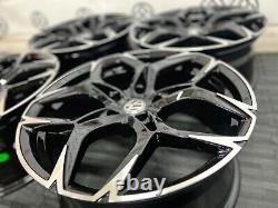 18 VW R LINE STYLE ALLOY WHEELS 5 x 112 GLOSS BLACK/DIAMOND CUT