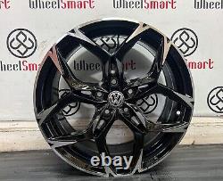 18 VW R LINE STYLE ALLOY WHEELS 5 x 112 GLOSS BLACK/DIAMOND CUT