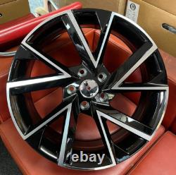 18 Vrs 2 Style Alloy Wheels To Fit Skoda Octavia Superb Seat Leon Black Pol