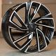 18 Vw Polo Gloss Black/machined Face Adelaide Style 7.5j Alloy Wheels