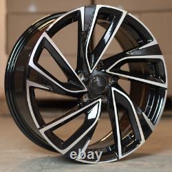 18 Vw Polo Gloss Black/machined Face Adelaide Style 7.5j Alloy Wheels