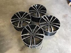 18 X4 GTD Seville Style Alloy Wheels Gloss Black Polished Golf MK5 MK6 MK7 MK8