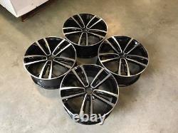 18 X4 GTD Seville Style Alloy Wheels Gloss Black Polished Golf MK5 MK6 MK7 MK8