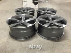 18 X4 TTRS Rotor Style Alloy Wheels Gun Metal Audi A3 VW Golf Caddy