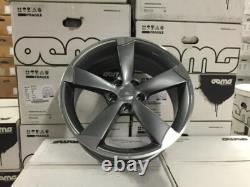 18 X4 TTRS Rotor Style Alloy Wheels Gun Metal Machined Audi A3 A4 A6
