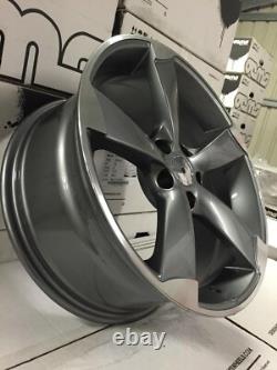 18 X4 TTRS Rotor Style Alloy Wheels Gun Metal Machined Audi A3 A4 A6
