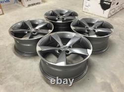 18 X4 TTRS Rotor Style Alloy Wheels Gun Metal Machined Audi A3 A4 A6