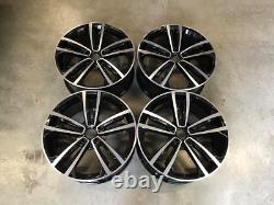 18 x4 GTD Seville Style Alloy Wheels Gloss Black Machined VW Golf MK5 MK6 MK7