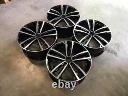 18 x4 GTD Seville Style Alloy Wheels Gloss Black Machined VW Golf MK5 MK6 MK7