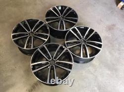 18 x4 GTD Seville Style Alloy Wheels Gloss Black Machined VW Golf MK5 MK6 MK7