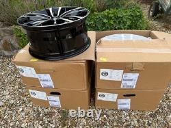 18 x4 GTD Seville Style Alloy Wheels Gloss Black Machined VW Golf MK5 MK7.5