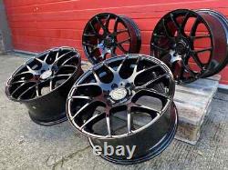 18 x4 Golf Dallas DTM Style Alloy Wheels Gloss Black VW MK5 MK6 MK7 MK8 A3 Leon