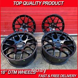 18 x4 New Golf Dallas DTM Style Alloy Wheels Gloss Black VW MK5 MK6 MK7 Caddy