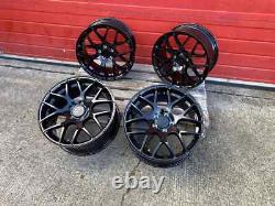 18 x4 New Golf Dallas DTM Style Alloy Wheels Gloss Black VW MK5 MK6 MK7 Caddy