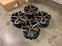18 x4 New Golf Dallas Style Alloy Wheels Gloss Black Machined VW MK5 MK6 MK7