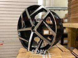 18 x4 New Golf Dallas Style Alloy Wheels Gloss Black Machined VW MK5 MK6 MK7