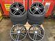 18 X4 New Ttrs Rotor Style Alloy Wheels Matt Black Tw5 Audi A3 A4 A6 + Tyres