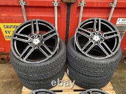 18 x4 New TTRS Rotor Style Alloy Wheels MATT BLACK TW5 Audi A3 A4 A6 + Tyres