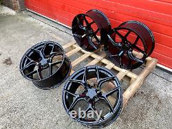 19 2020 RS Q8 Style Alloy Wheels GLOSS BLACK Audi A5 A6 A7 5x112 8.5J ET25