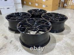 19 2023 RS6 Style Alloy Wheels Gloss Black VW Golf R MK7 MK7.5 MK8 Caddy 5x112