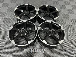 19 2025 RS5 AVANT Style Alloy Wheels Gloss Black Machined Audi A4 A6 A8