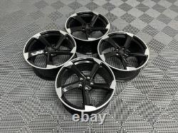 19 2025 RS5 AVANT Style Alloy Wheels Gloss Black Machined Audi A4 A6 A8