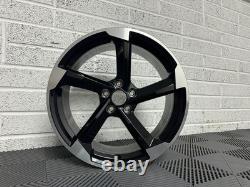 19 2025 RS5 AVANT Style Alloy Wheels Gloss Black Machined Audi A4 A6 A8