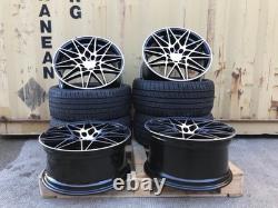 19 666M Style Alloy Wheels Black Pol BMW 3 4 5 Series E90 F30 F10 5x120 +TYRES