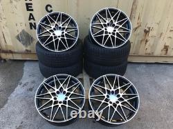 19 666M Style Alloy Wheels Black Pol BMW 3 4 5 Series E90 F30 F10 5x120 +TYRES