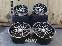 19 666M Style Alloy Wheels Black Pol BMW 3 4 5 Series E90 F30 F10 5x120 +TYRES