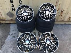 19 666M Style Alloy Wheels Black Pol BMW 3 4 5 Series E90 F30 F10 5x120 +TYRES
