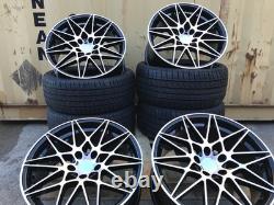 19 666M Style Alloy Wheels Black Pol BMW 3 4 5 Series E90 F30 F10 5x120 +TYRES