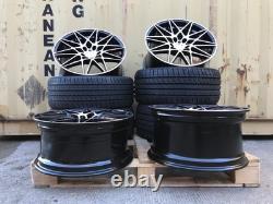19 666M Style Alloy Wheels Black Pol BMW 3 4 5 Series E90 F30 F10 5x120 +TYRES