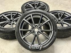19 AUDI V SPOKE STYLE ALLOY WHEELS 5x112 A4 S4 A5 S5 A6 S6 Grey BLACK EDITION Y
