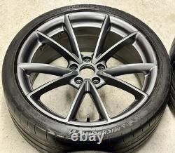 19 AUDI V SPOKE STYLE ALLOY WHEELS 5x112 A4 S4 A5 S5 A6 S6 Grey BLACK EDITION Y