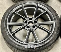 19 AUDI V SPOKE STYLE ALLOY WHEELS 5x112 A4 S4 A5 S5 A6 S6 Grey BLACK EDITION Y