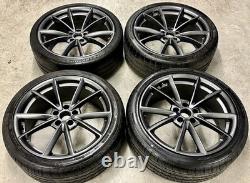 19 AUDI V SPOKE STYLE ALLOY WHEELS 5x112 A4 S4 A5 S5 A6 S6 Grey BLACK EDITION Y