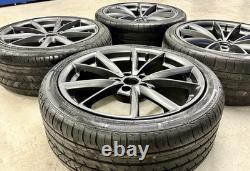 19 AUDI V SPOKE STYLE ALLOY WHEELS 5x112 A4 S4 A5 S5 A6 S6 Grey BLACK EDITION Y