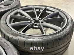 19 AUDI V SPOKE STYLE ALLOY WHEELS 5x112 A4 S4 A5 S5 A6 S6 Grey BLACK EDITION Y