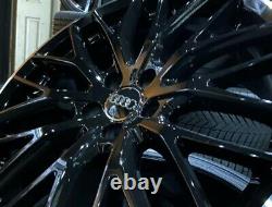 19 Audi S-Line Style Gloss Black alloy wheels & 255/35/19 tyres A4 B8/B9