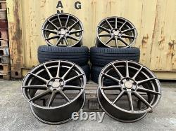19 BMW ALLOY WHEELS COMPETITION STYLE STAGGERED + 4 NEW TYRES 5x120 CONCAVE