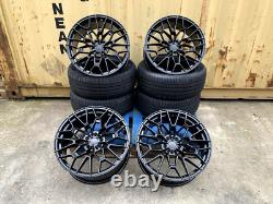 19 BMW ALLOY WHEELS COMPETITION STYLE STAGGERED + 4 NEW TYRES 5x120 CONCAVE 827