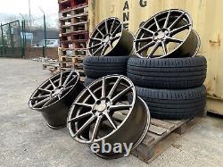 19 BMW ALLOY WHEELS COMPETITION STYLE STAGGERED + 4 NEW TYRES 5x120 CONCAVE BZ