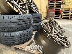 19 BMW ALLOY WHEELS COMPETITION STYLE STAGGERED + 4 NEW TYRES 5x120 CONCAVE BZ