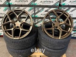 19 BRONZE BMW ALLOY WHEELS COMPETITION STYLE STAGGERED +TYRES 5x120 CONCAVE XT2