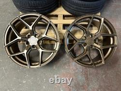 19 BRONZE BMW ALLOY WHEELS COMPETITION STYLE STAGGERED +TYRES 5x120 CONCAVE XT2