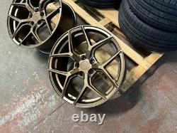 19 BRONZE BMW ALLOY WHEELS COMPETITION STYLE STAGGERED +TYRES 5x120 CONCAVE XT2