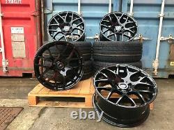 19 DTM Pretoria style Alloy Wheels + Tyres Gloss Black VW Golf Mk7 7.5 Caddy