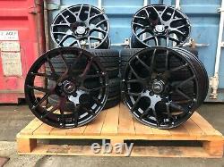 19 DTM Pretoria style Alloy Wheels + Tyres Gloss Black VW Golf Mk7 7.5 Caddy