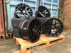 19 DTM Pretoria style Alloy Wheels + Tyres Gloss Black VW Golf Mk7 7.5 Caddy